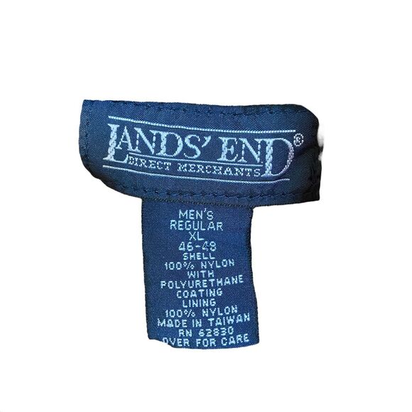 Lands' End Burgundy Red Hooded Zip Up Rain Jacket, Mens Size XL Outdoor Pockets - Picture 3 of 10